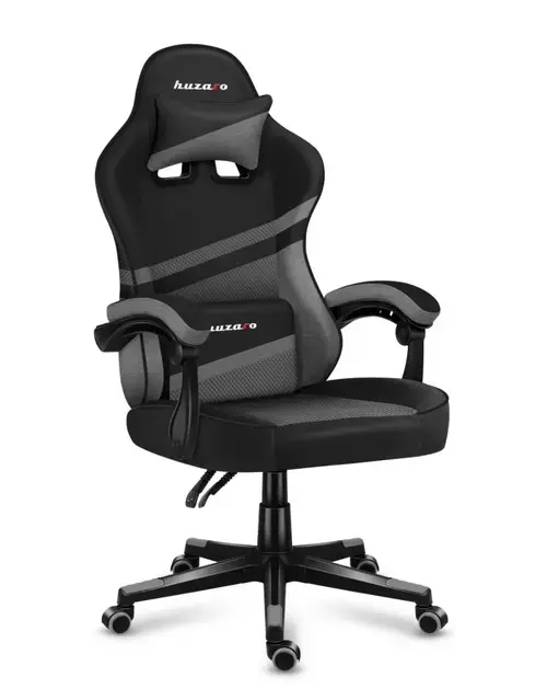 Scaun gaming Huzaro HZ-Force 4.4, Mesh, Cotiere moi, Perne lombara & cervicala, Cadru otel (Gri)