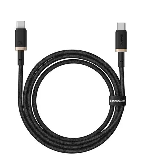 Cablu alimentare si date Baseus Dura, USB Type-C la USB Type-C, 100 W, 1m (Galben/Negru)