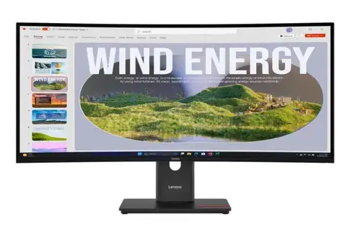 Monitor VA LED Lenovo ThinkVision 34inch T34WD-40, WQHD (3440 x 1440), HDMI, DisplayPort, Ecran curbat, 120 Hz, 4 ms (Negru)