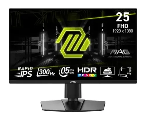 Monitor Gaming Rapid IPS LED MSI MAG 24.5inch 255PXF, Full HD (1920 x 1080), HDMI, DisplayPort, Boxe, Pivot, 300 Hz, 0.5 ms (Negru)