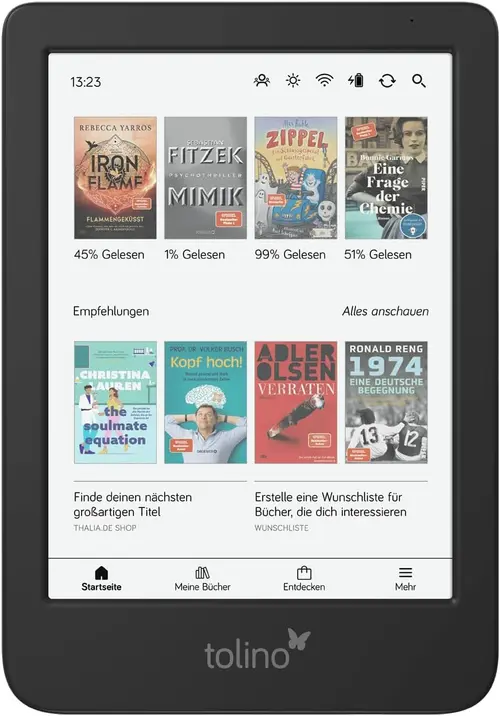eBook Reader Tolino Shine Color, Ecran Color 6inch E Ink Kaleido 3, Bluetooth, 512MB RAM, 16GB Flash, Wi-Fi, USB-C (Negru)
