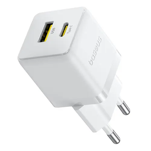 Incarcator retea Baseus Palm P1011160A213-00, 30 W, 1 x USB Type-C, 1 x USB (Alb)