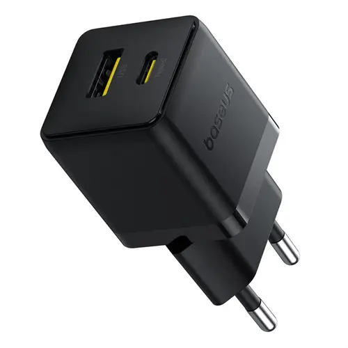 Incarcator retea Baseus Palm, 30 W, 1 x USB Type-C, 1 x USB (Negru)