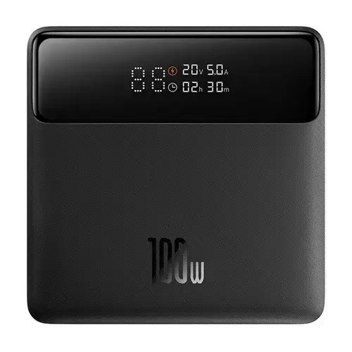 Baterie externa Baseus Blade HD, 20000 mAh, 2x USB, 2x USB-C, 100 W, Display, Black, posibilitate incarcare laptop (Negru)