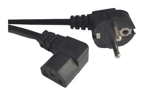 Cablu alimentare Spacer 1.8m, intrare Shucko, iesire C13 (conector 90 grade), 10A (Negru)