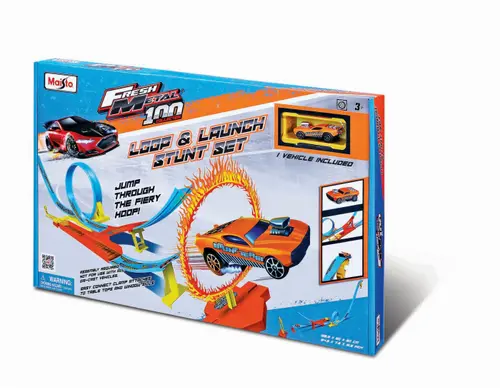 Circuit acrobatii cu bucla si lansare Maisto (Multicolor)