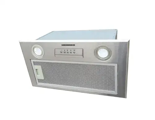 Hota incorporabila HEINNER HBIH-MD600IX, 610 m3/h, 3 viteze, 215 W, LED 2x1.5 W, Filtru aluminiu (Inox)