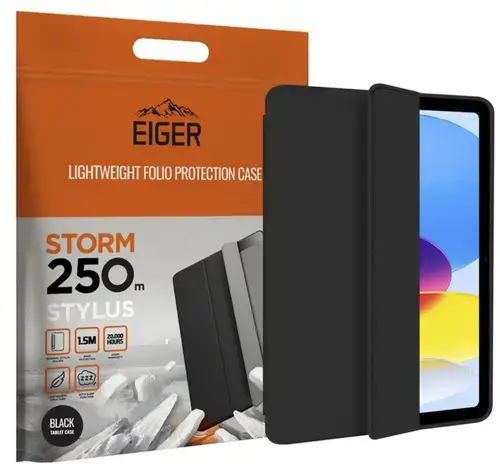 Husa Eiger Storm 250m Stylus iPad 11 (11th Gen)/ 10.9 (10th Gen), Negru