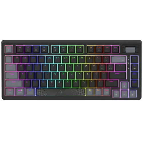 Tastatura Gaming Mecanica AQIRYS Adara Mini, iluminare RGB, Cu fir, Switch HaiMu Pink, Layout US (Negru)