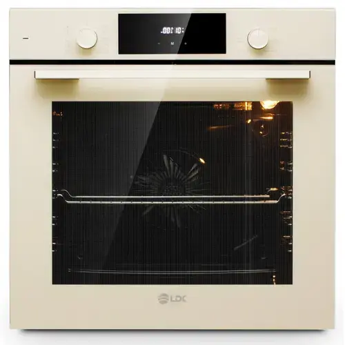 Cuptor incorporabil LDK 1073DC, Clasa A, Capacitate 73 l, 10 functii, Grill, Turbo, Dezghetare, Timer, Iluminare cuptor (Crem)
