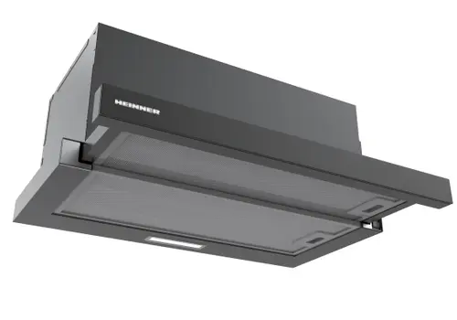 Hota telescopica HEINNER HTCH-MD600GBK, 630 m3/h, 2 viteze, 215 W, 1.5 W, Filtre aluminiu (Negru)