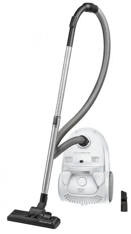 Aspirator cu sac Rowenta Compact Power RO3927EA, Tub telescopic din metal, Sac Hygiene+ (Alb)