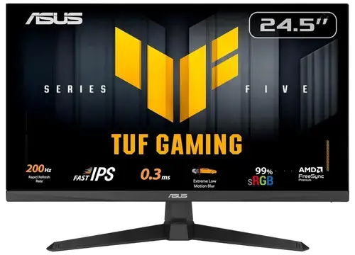 Monitor Gaming Fast IPS LED ASUS TUF Gaming 24.5inch VG259Q5A, FullHD (1920 x 1080), HDMI, DisplayPort, Boxe, 200 Hz, 0.3 ms (Negru)