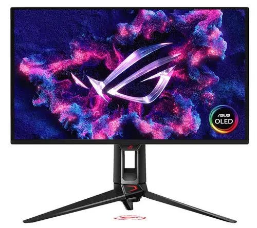 Monitor Gaming QD-OLED ASUS ROG Strix OLED 26.5inch XG27AQDPG, QHD (2560 x 1440), HDMI, DisplayPort, Pivot, 500 Hz, 0.03 ms (Negru)