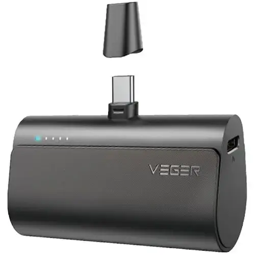 Baterie externa VEGER W0556, 5000 mAh, 1xUSB-C, 20 W (Negru)