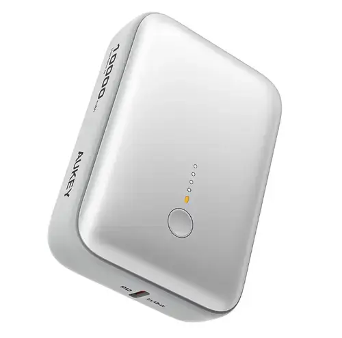 Acumulator extern Aukey PB-Y55, 10000 mAh, 15 W, USB-A, USB Type-C (Alb)