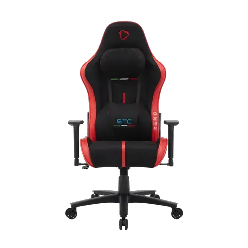 Scaun Gaming ONEX STC Alcantara L, Max 125 kg, Cadru metalic, PVC (Negru/Rosu)