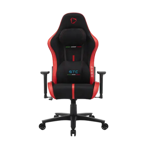 Scaun Gaming ONEX STC Alcantara L, Max 125 kg, Cadru metalic, PVC (Negru/Rosu)