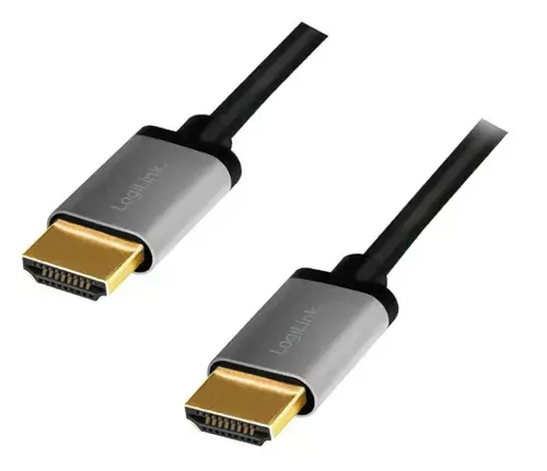 Cablu video Logilink CHA0101 HDMI Male - HDMI Male, v2.0, 2 m (Negru/Gri)