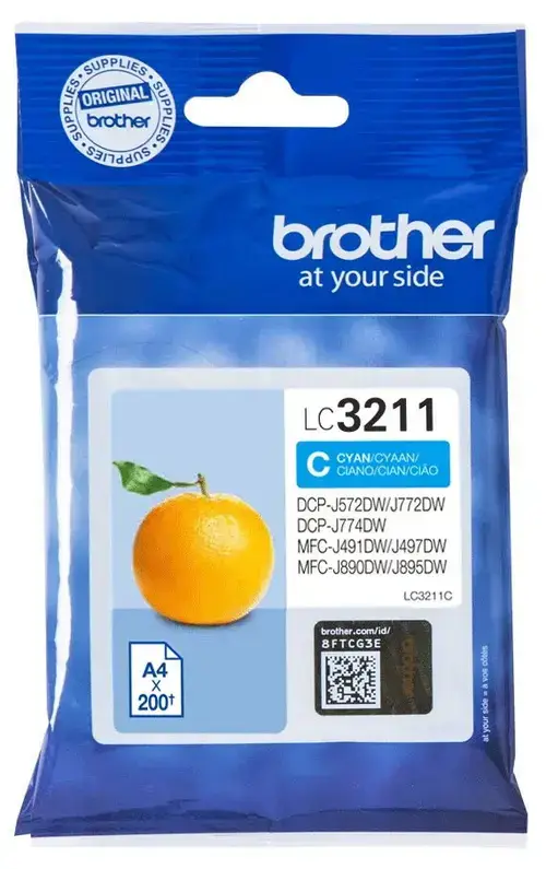 Cartus cerneala Brother LC3211C, 200 pagini (Cyan)
