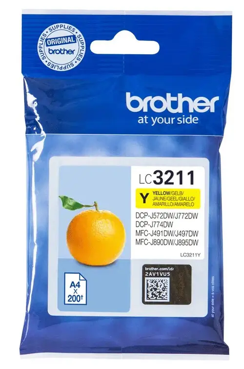 Cartus cerneala Genuine Brother LC3211Y, 200 pagini (Galben)