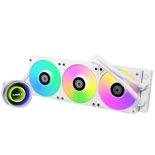Cooler CPU Lian Li Galahad II 360 Trinity ARGB, iluminare ARGB, 3x 120mm, 2450 rpm, PWM (Alb)
