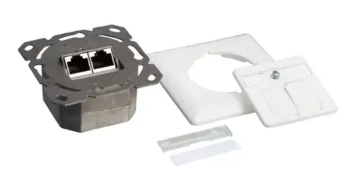 Priza RJ-45 aplicabila cu 2 iesiri LOGILINK pt. cablu FTP, Cat6A, RJ-45 (M) x 2, ecranat, plastic cu metal (Alb)