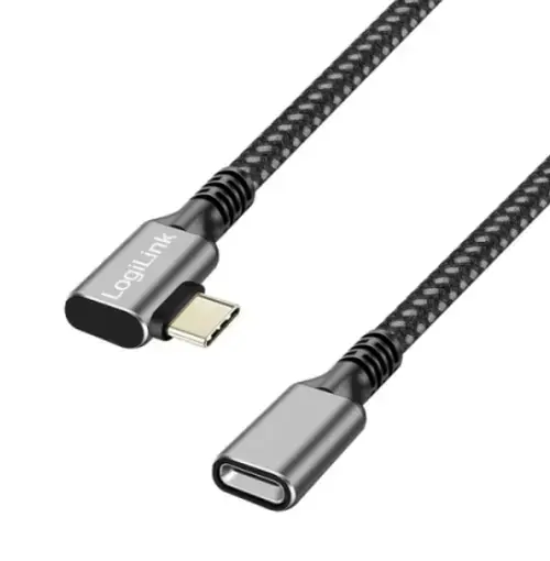 Cablu de date Logilink CUA0111, USB-C male - USB-C female, 1m (Negru)