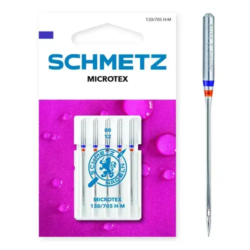 Set 5 ace de cusut, Microtex, finete 80, Schmetz 130/705 H-M VCS
