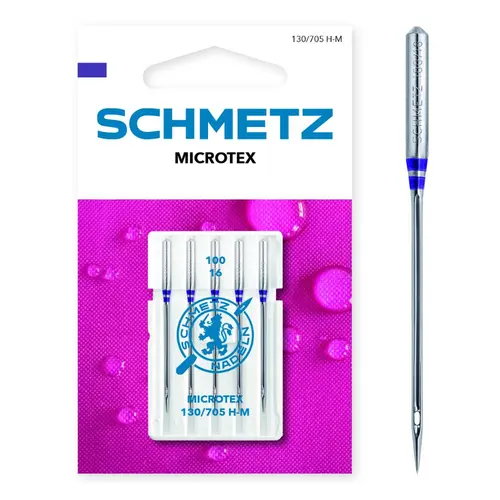 Set 5 ace de cusut,  Microtex, finete 100, Schmetz 130/705 H-M VES