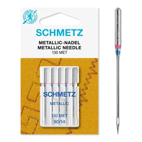 Set  5 ace de brodat, ata metalica, finete 90, Schmetz 130/705 H-MET VDS