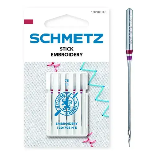 Set  5 ace de brodat, finete 75, Schmetz 130/705 H-E VMS