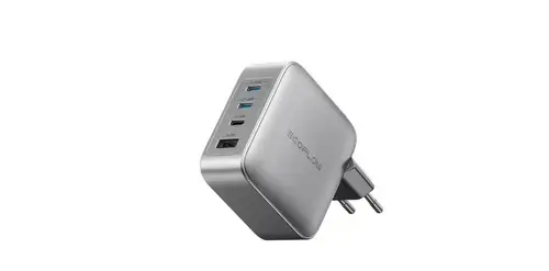 Incarcator de retea EcoFlow Rapid Pro 2 x 140W, 2 x 30W, 3x USB-C, 1x USB-A, GaN (Gri)