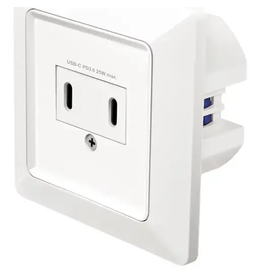 Priza Logilink PA0332, 2xUSB-C PD 3.0 25W, IP20 (Alb)