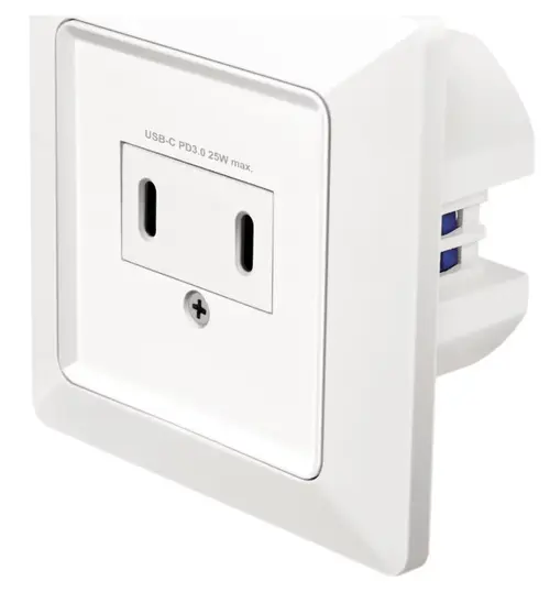 Priza Logilink PA0332, 2xUSB-C PD 3.0 25W, IP20 (Alb)