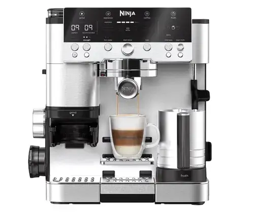 Espressor semi-automat Ninja Luxe Café Premier ES601EU, 1650 W, 19 bauturi, Cold Brew, Spumare, Rasnita cu 25 setari macinare, Capacitate boabe 250 gr (Inox)