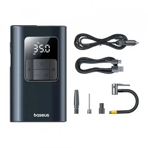 Compresor auto Baseus PrimeTrip VA1 C11169001121-00, USB-A, 2000mAh, 0.5 PSI (Negru)