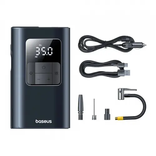 Compresor auto Baseus PrimeTrip VA1 C11169001121-00, USB-A, 2000mAh, 0.5 PSI (Negru)