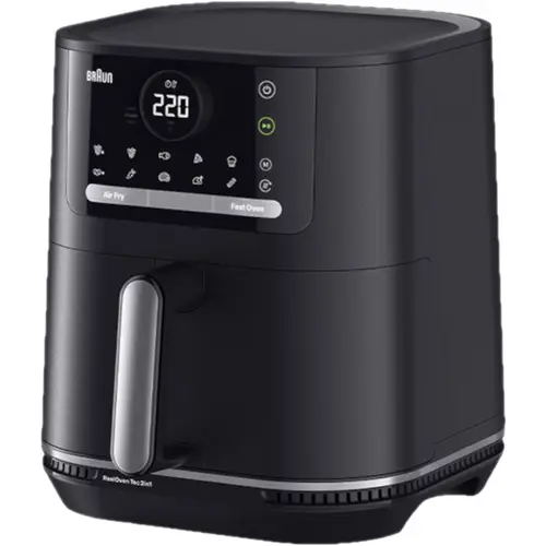 Friteuza cu aer cald Braun HF5050 MultiFry 5, 5.7 l, 2000 W, 15 programe, Temperatura ajustabila 80-200 C (Negru)