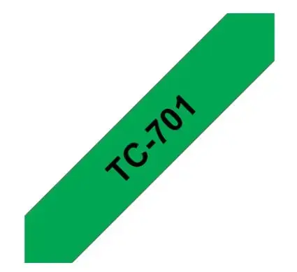 Banda Laminata Brother TC701, 12mm (Negru/Verde)