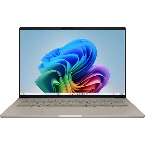 Ultrabook ASUS Zenbook A14 UX3407QA (Procesor Qualcomm Snapdragon X X1-26-100, 14inch WUXGA OLED, 32GB, 1TB SSD, Qualcomm Adreno, Win 11 Pro, Bej)