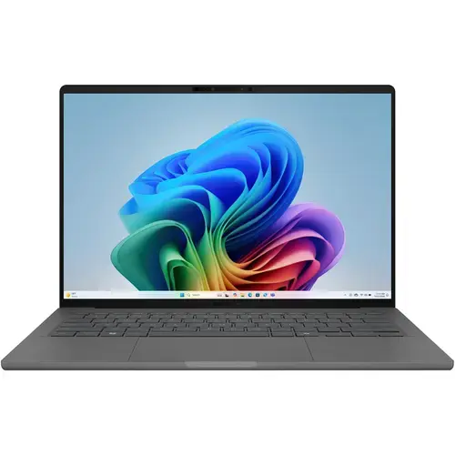 Ultrabook ASUS Zenbook A14 UX3407QA (Procesor Qualcomm Snapdragon X X1-26-100, 14inch WUXGA OLED, 32GB, 1TB SSD, Qualcomm Adreno, Win 11 Pro, Gri)