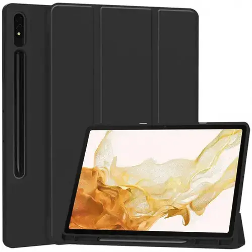 Husa pentru Samsung Galaxy Tab S8+ / Tab S7+, Techsuit, Flex Trifold (Negru)