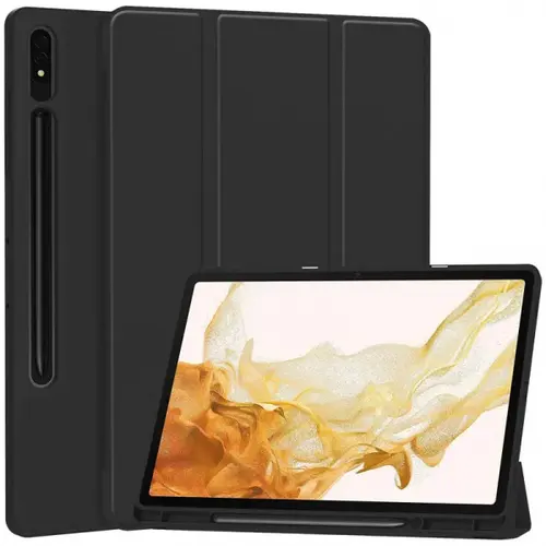 Husa pentru Samsung Galaxy Tab S8+ / Tab S7+, Techsuit, Flex Trifold (Negru)