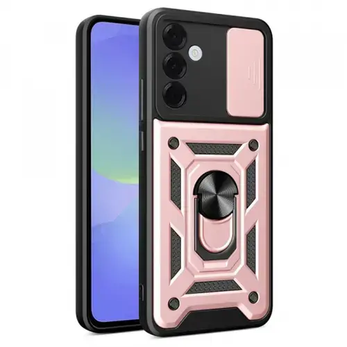 Husa pentru Samsung Galaxy A36 A366, Techsuit, CamShield, Negru/Roz