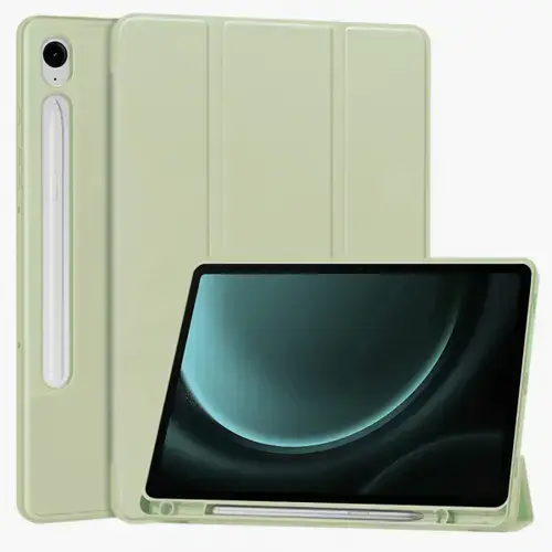Husa pentru Samsung Galaxy Tab S9 FE / Tab S9 / Tab S10 FE, Techsuit, Flex Trifold (Verde Deschis)