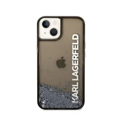 Protectie Spate Karl Lagerfeld Translucent Liquid Glitter pentru Apple iPhone 14 Plus (Negru)