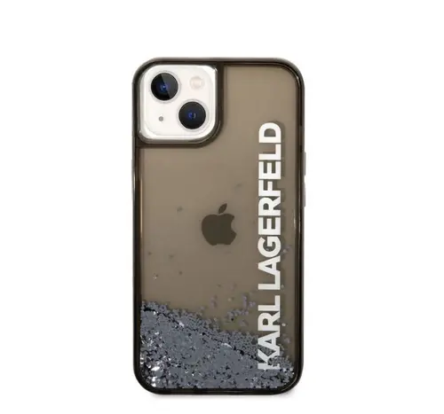 Protectie Spate Karl Lagerfeld Translucent Liquid Glitter pentru Apple iPhone 14 Plus (Negru)