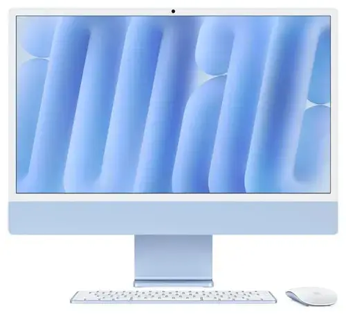 All In One PC Apple iMac 24inch (2024), Procesor Apple M4, 10 nuclee CPU si 10 nuclee GPU, 24inch, Retina 4.5K, 16GB, 512GB SSD, macOS, Layout INT, Manual RO (Albastru)
