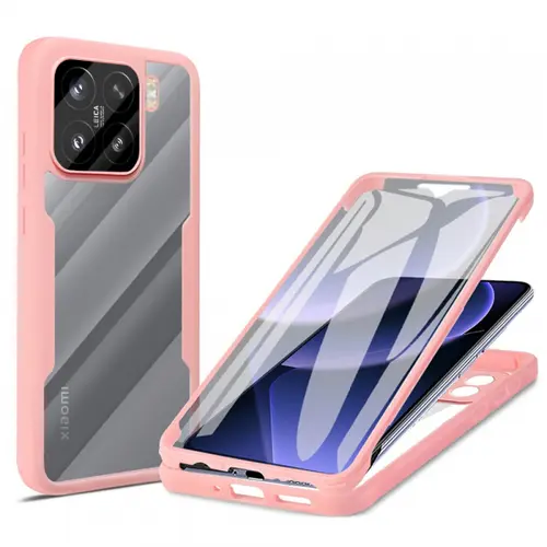 Husa Techsuit ColorVerse 360 pentru Xiaomi 15 (Transparent/Roz)